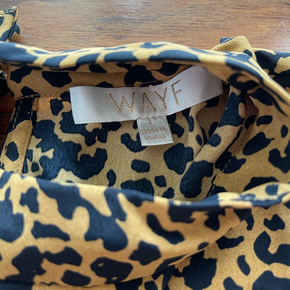 WAYF Pierce Leopard Print Long Sleeve Mock Neck Minidress - Picture 11 of 13